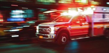 Motion blur ambulance United States